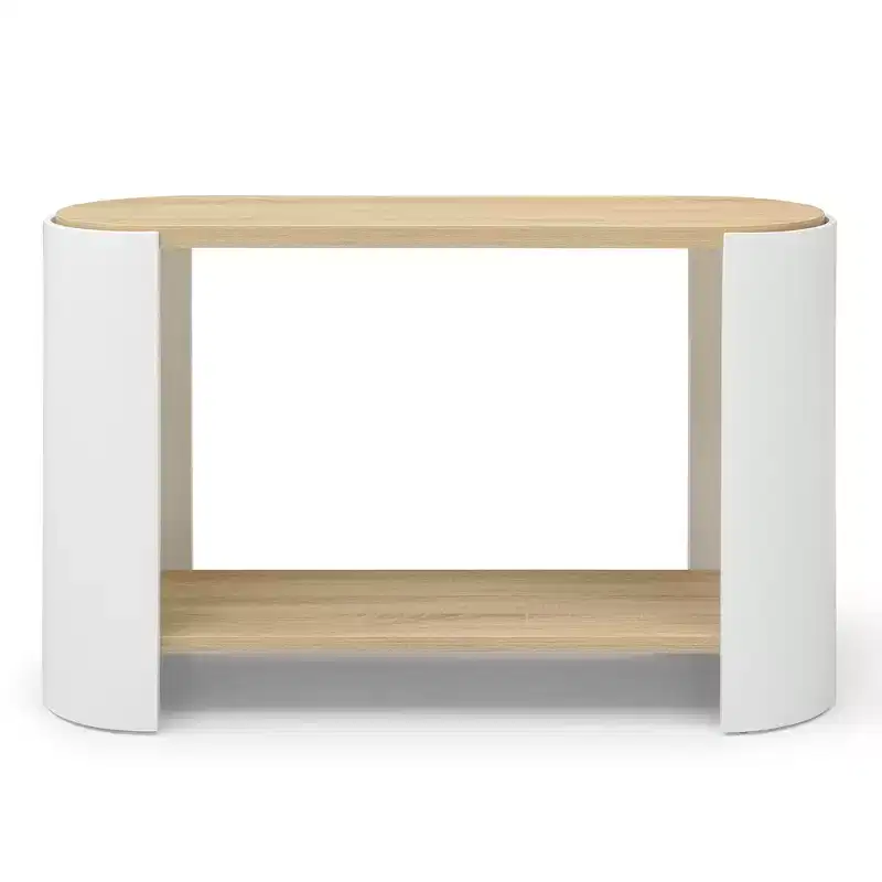 GDFStudio Modern 48 Wooden Console Table with 2-Tier Storage Shelf