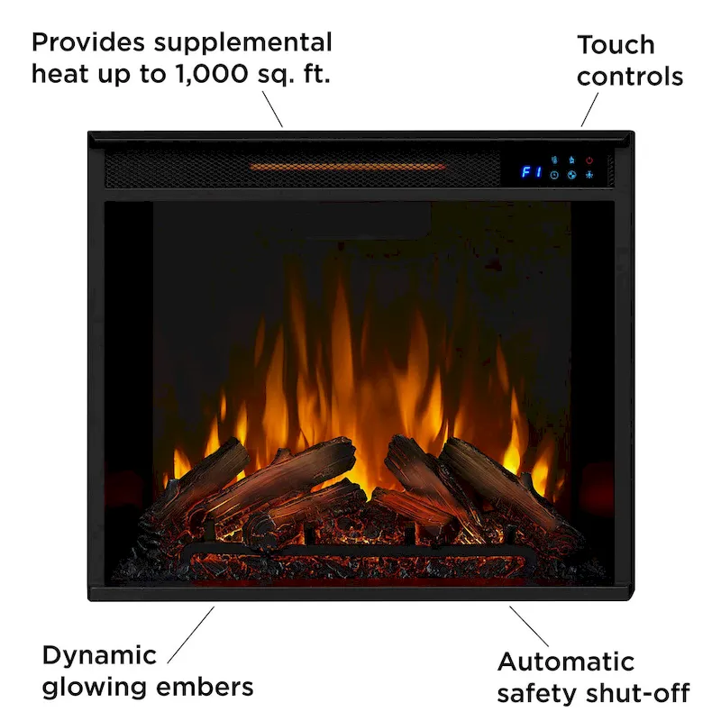 Electric TV Stand Fireplace in Dark Mahogany - 75.5 W x 21.5 D x 27.7 H