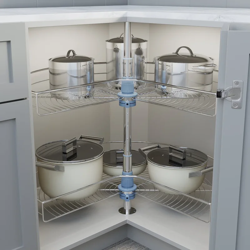 Dowell Lazy Susan 32 Diameter - 270 Degree Double Rack Stainless Steel
