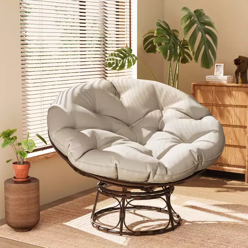 Papasan Patio Chair with Cushions