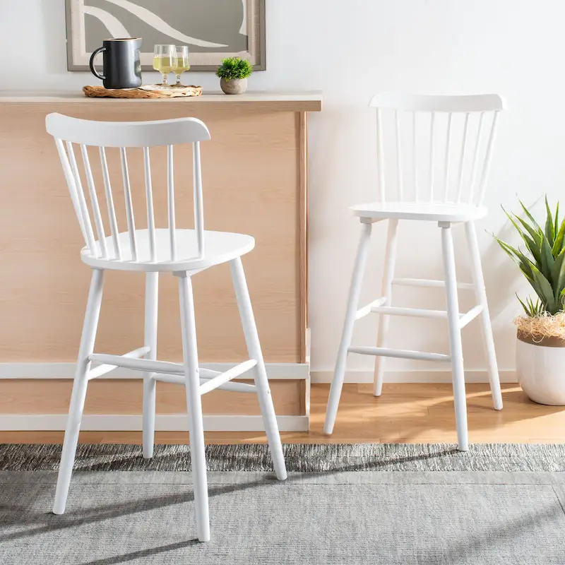 SAFAVIEH Aida 30-inch Spindle Farmhouse Bar Stool (Set of 2) - 19.9 x 19.8 x 38 - 20Wx20Dx43H