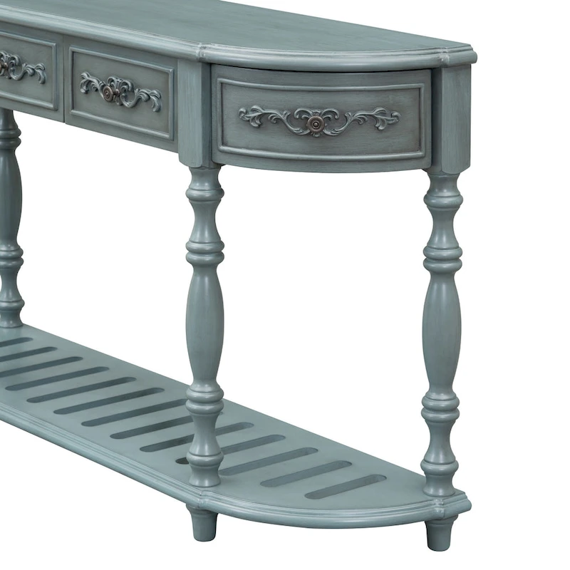 Merax Curved Console Table with 4 Drawers and 1 Shelf
