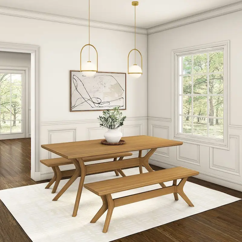 Plank and Beam Verso Cross Leg Rectangular Dining Table - 72