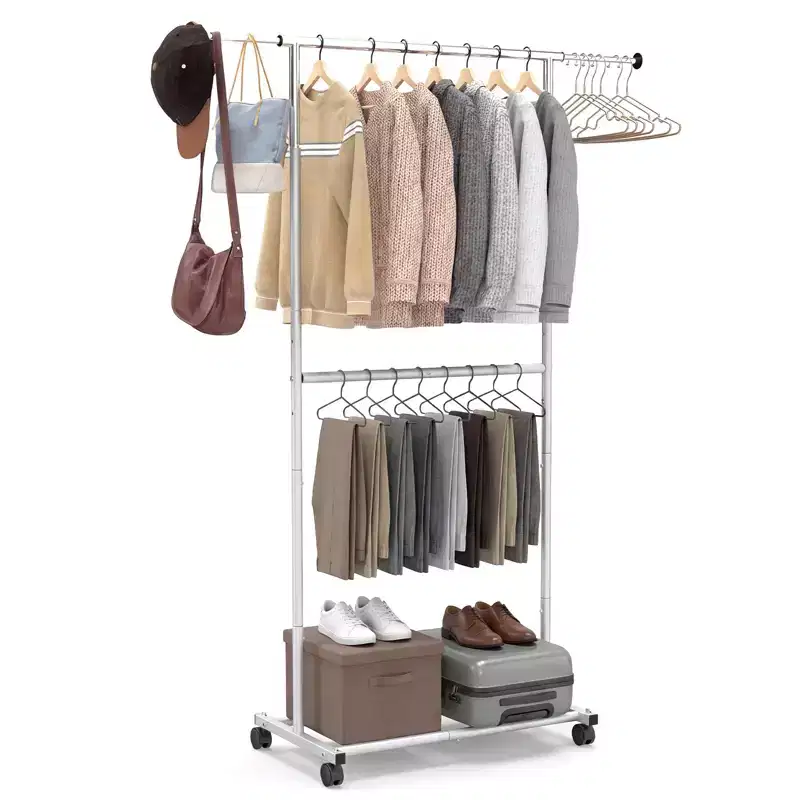 Costway Clothes Rack, Extendable Garment Stand for Hanging Clothes,for Dressing Room