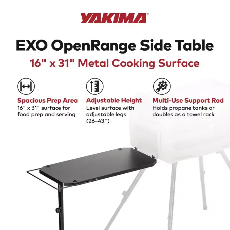 16 x 31 in. Metal Side Table for Stove Propane Tanks, Black