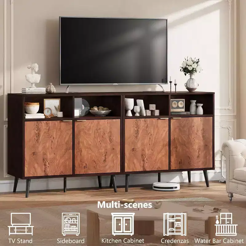 Buffet Cabinet Sideboard with Storage, 31.5'' Credenza Storage Cabinet with Doors, Coffee Cabinet
