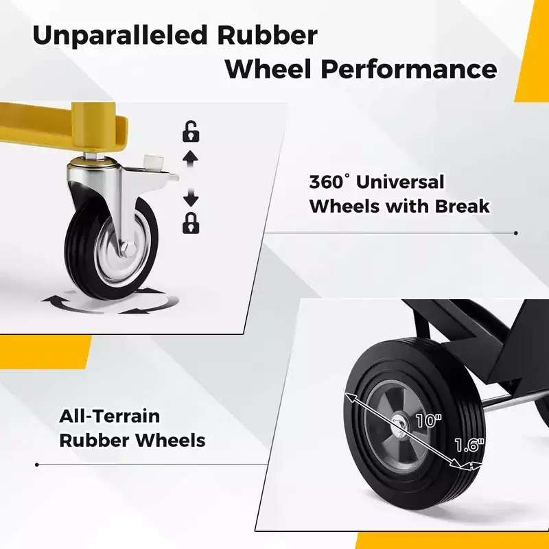 Costway 3-in-1 Convertible Hand Truck with 4 Rubber Wheels 1000 lbs Max Load Capacity