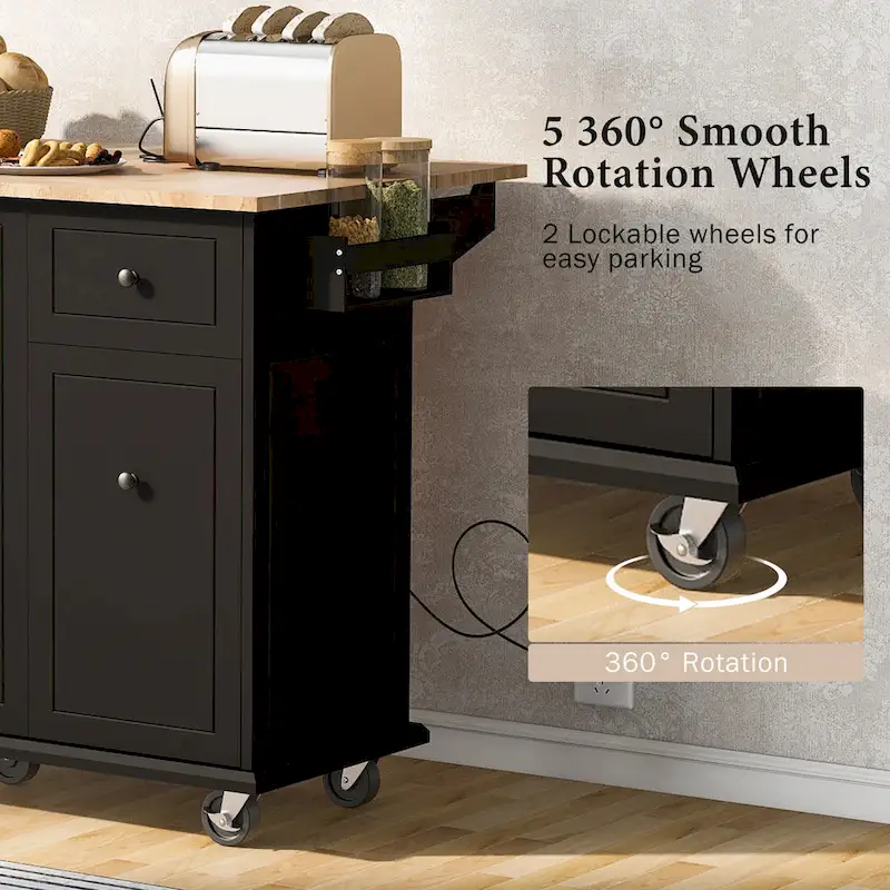 Kitchen Island with Drop Leaf
