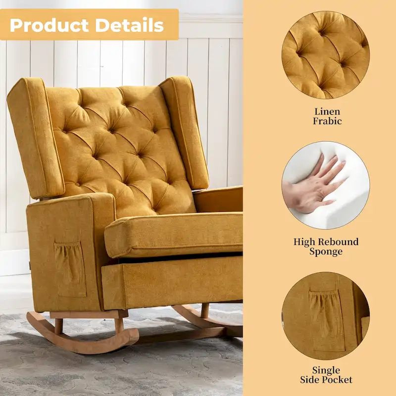 Modern 33.8 Tufted Rocking Chair