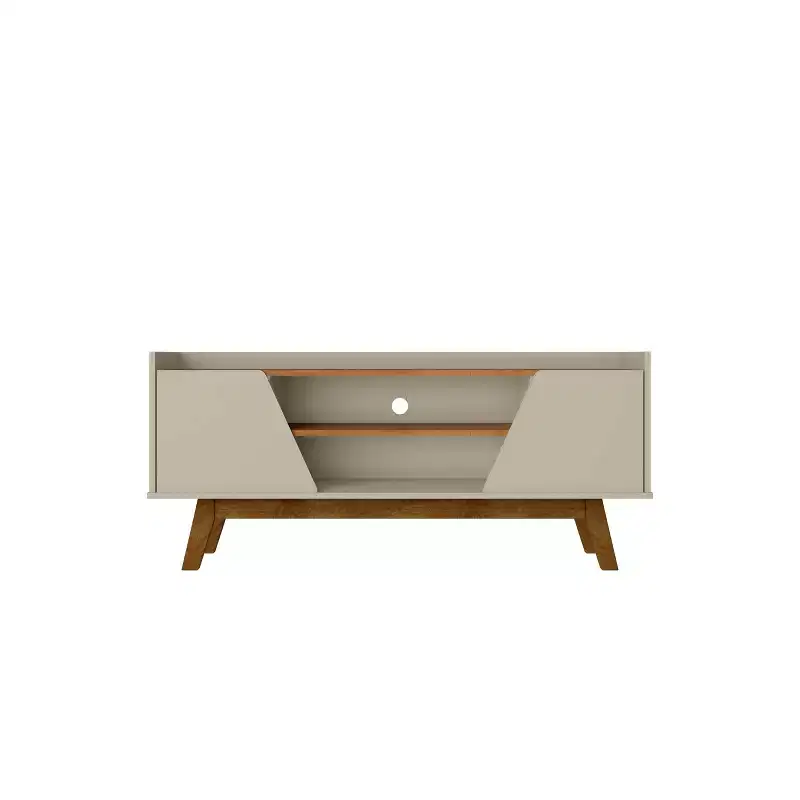 Marcus Mid-Century Modern 4 Shelf TV Stand for TVs up to 55" Beige
