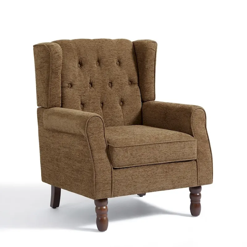 Button-Tufted Accent Club Chair Wingback Armchair Set of 2
