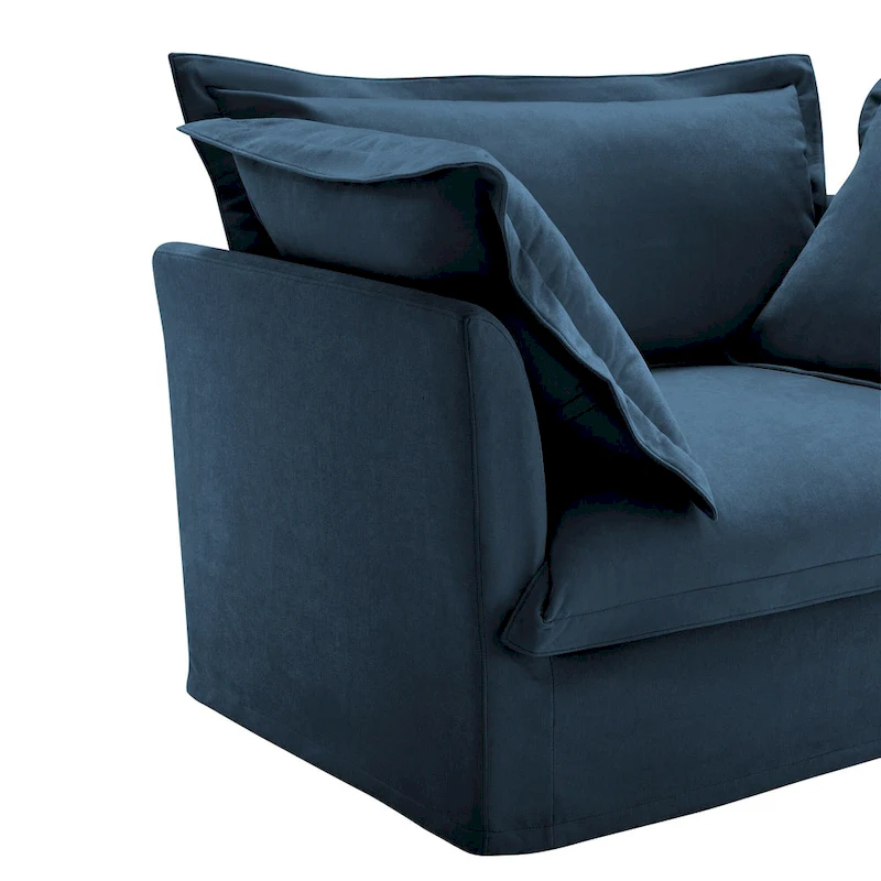 120 Chenille L-Shaped Sectional with Convertible Ottoman & 2 Pillows and 3-Seater Cloud Couch