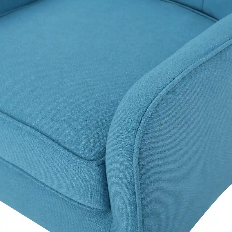 Upholstered Button-Tufted Accent Chair with Iron Hairpin Legs