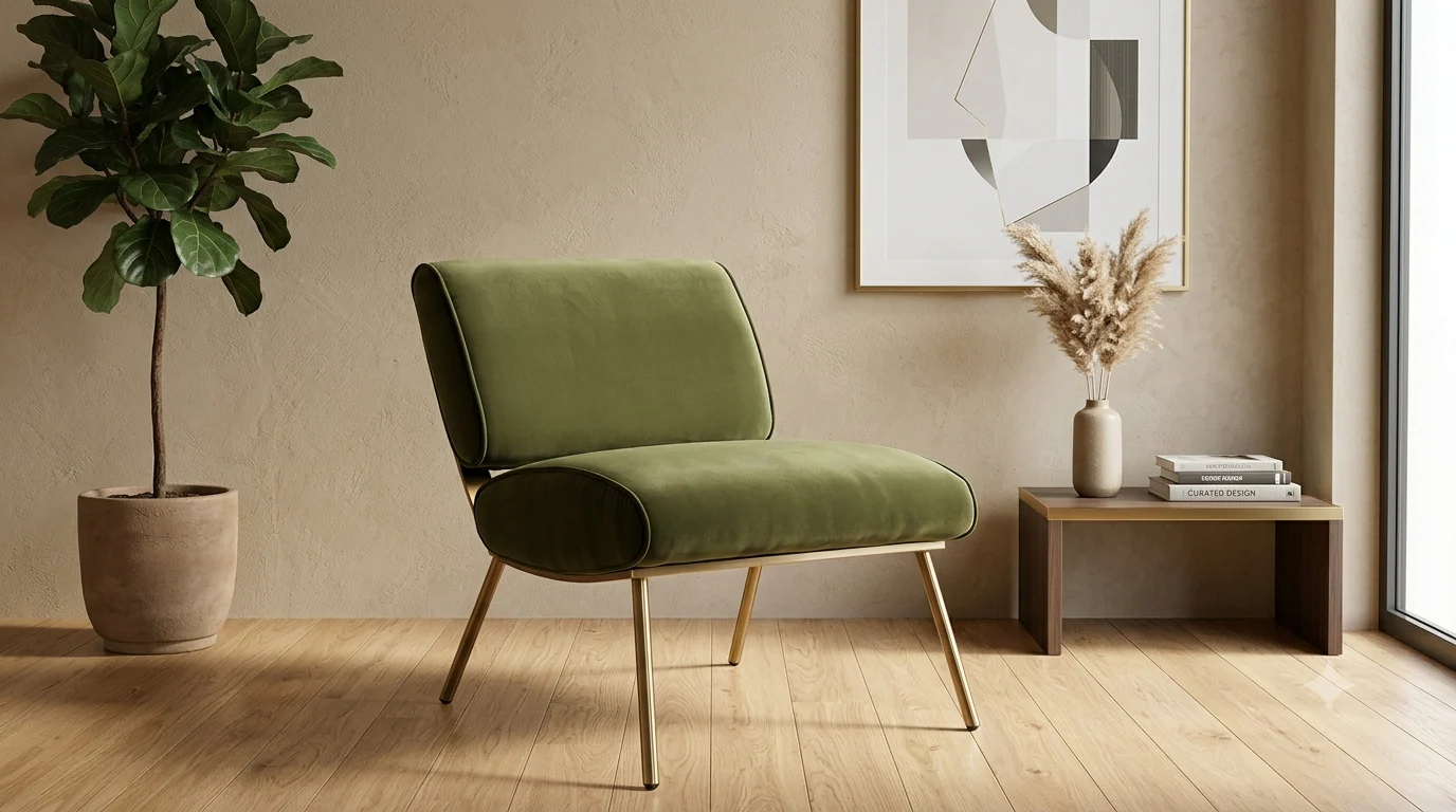 High Back Striped Neutral Nail Head Weathered Maple Armchair