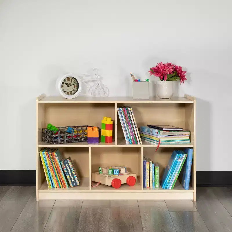 Flash Furniture Wooden School Classroom Storage Cabinet/Cubby for Commercial or Home Use - Safe, Kid Friendly Design (Natural)