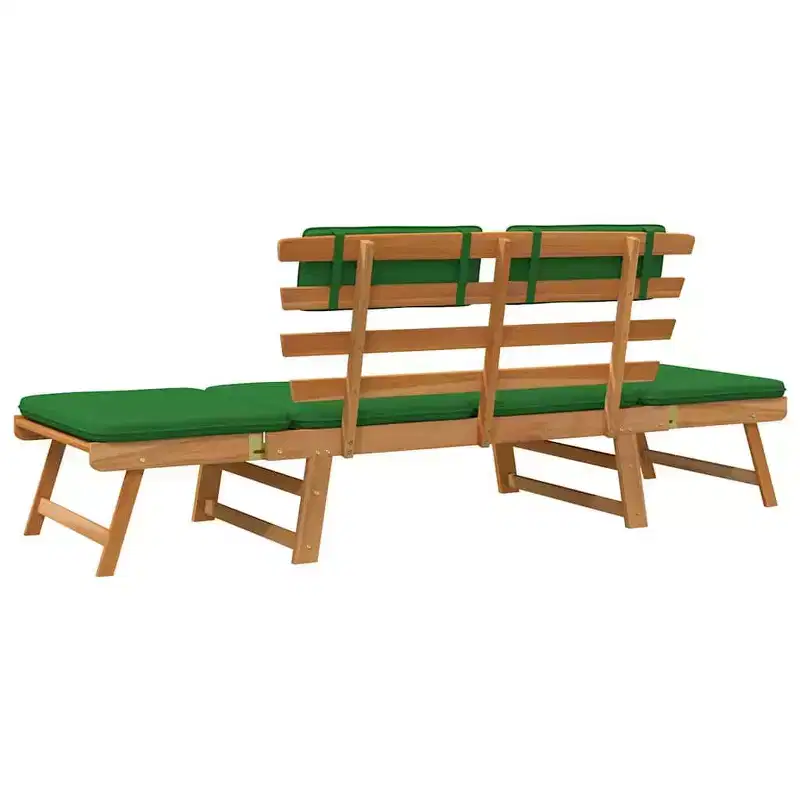 vidaXL Garden Bench Green, Brown Solid Acacia wood, Polyester Medium