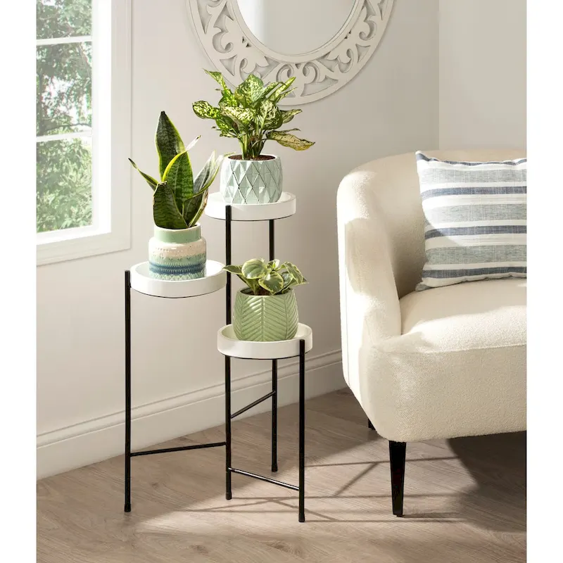 Metal 3-tier Modern Plant Stand - 16x21x30