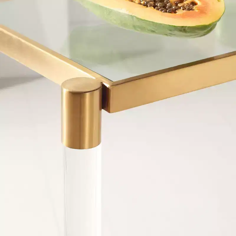 Acrylic Glass Console Table - Gold Hairpin Legs