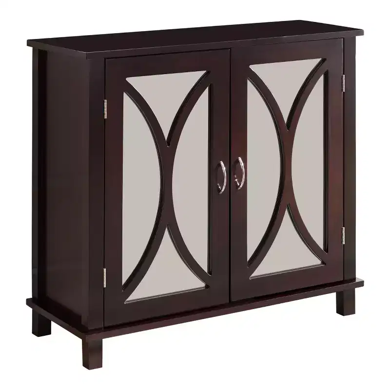 King Brand Marietta Wood Entryway Console Accent Cabinet, Espresso