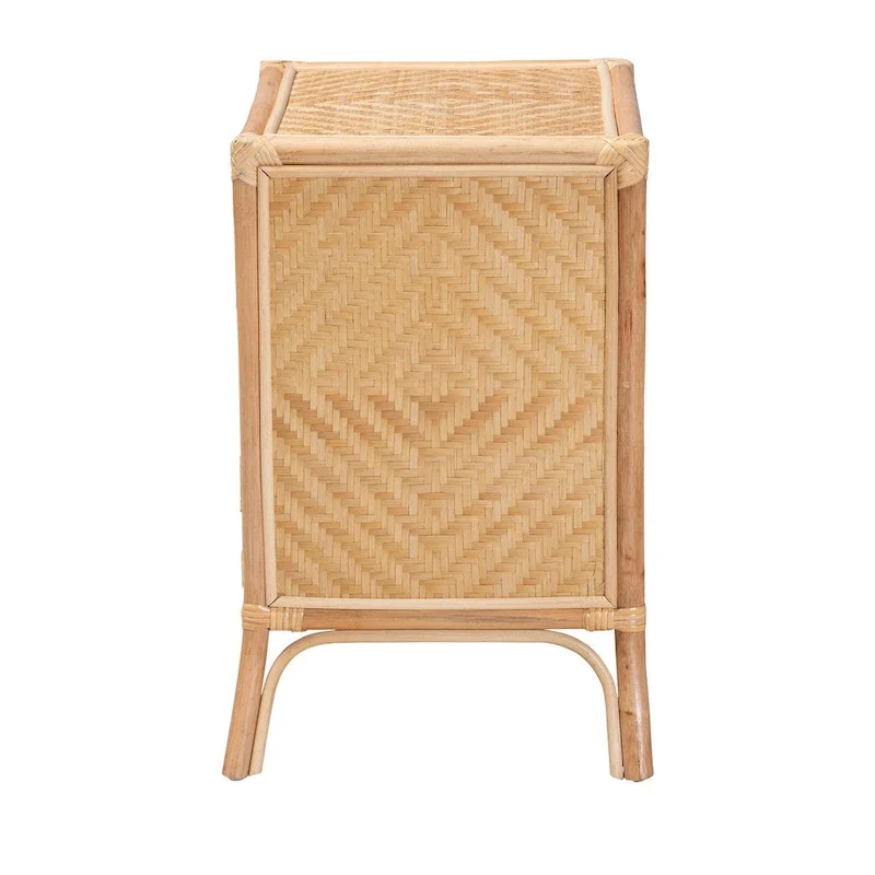Danna Modern Bohemian Natural Brown Rattan Nightstand