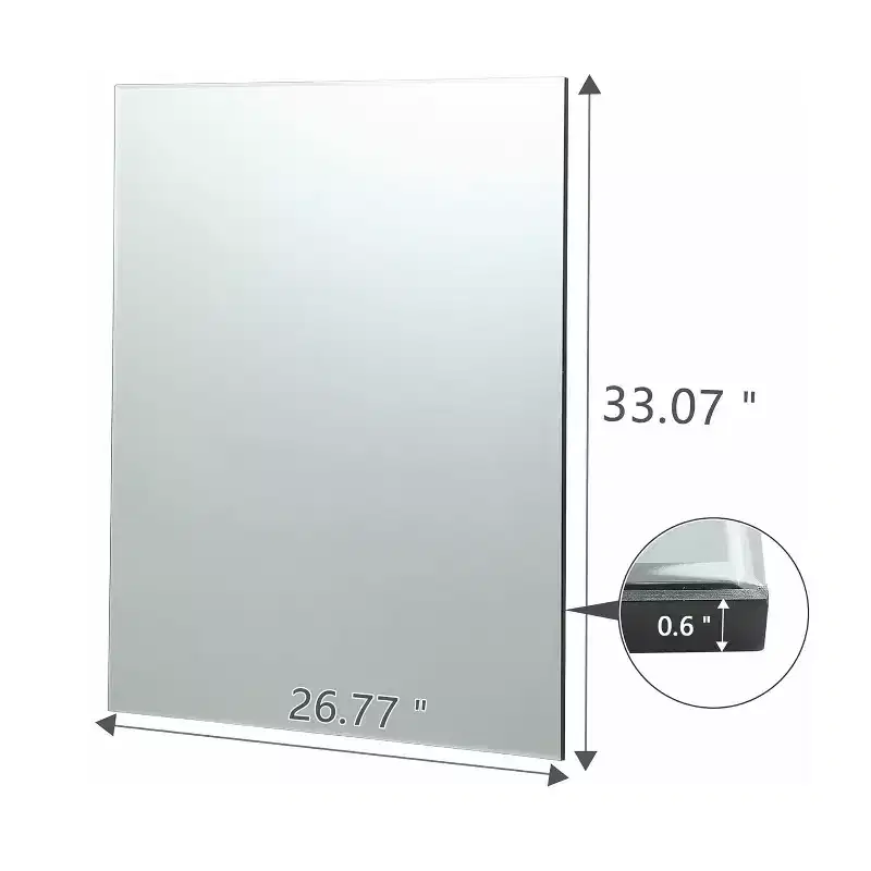 Sandinrayli Wall Mount Salon Barber Mirror,Salon Equipment Mirror for Hair Stylist Bathroom Vanity Barbershop,Black