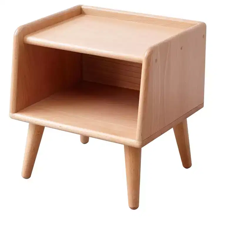 Natural Solid Wood Nightstand for Bedroom and Living Room