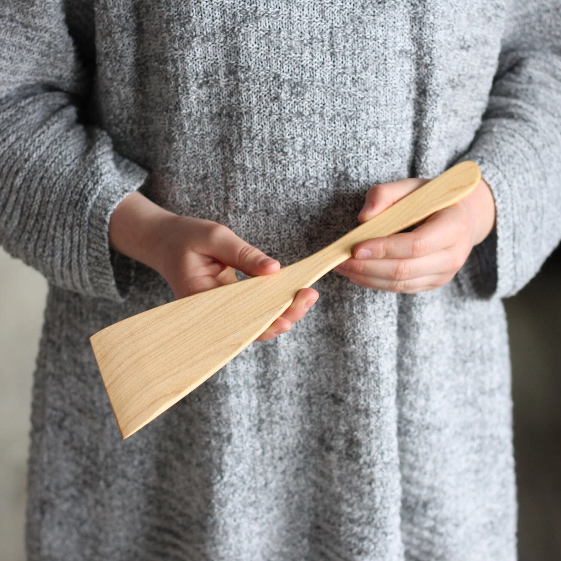 Handmade Wooden Thin Large Spatula
