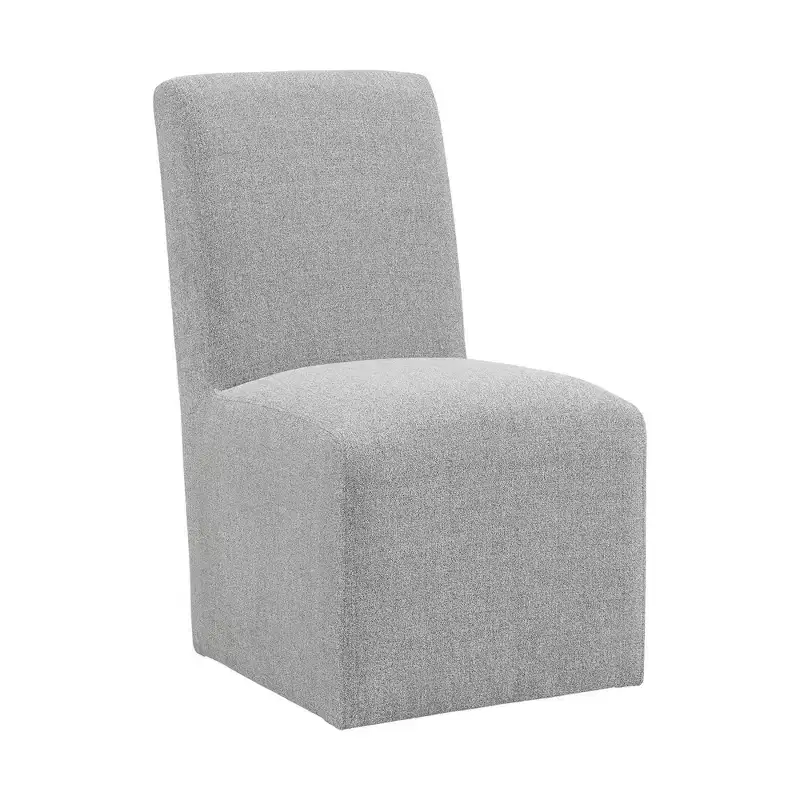 Picket House Furnishings Set of 2 Cade Upholstered Side Chairs Gray: Linen Fabric & Wood Legs