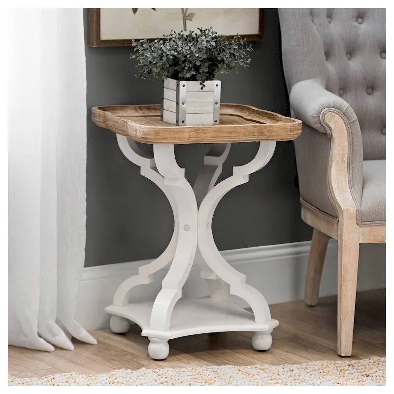 Rustic Farmhouse Tray Top End Table