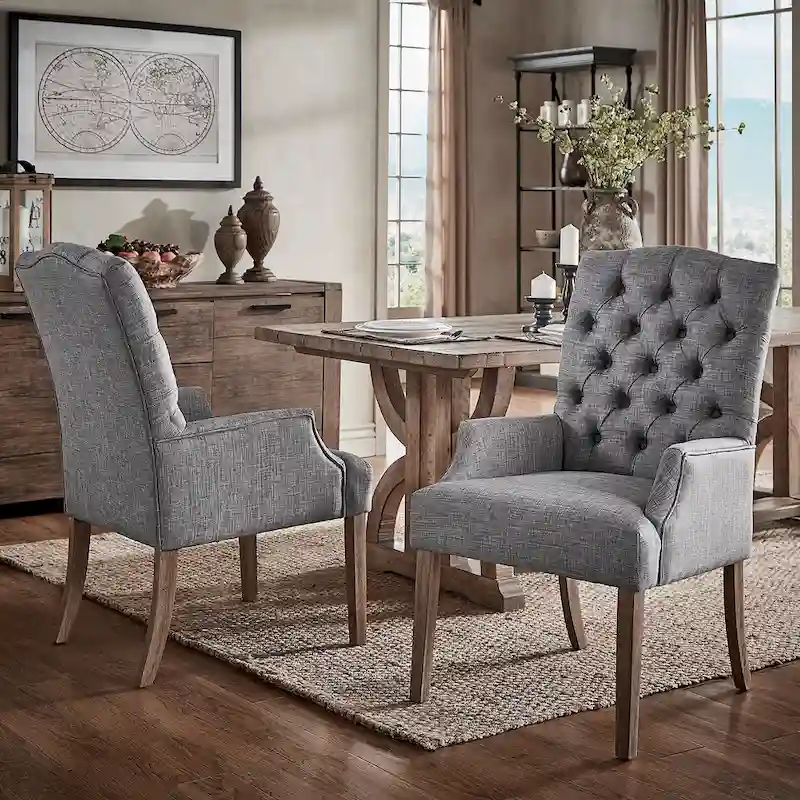 Benchwright Premium Tufted Dining Arm Chair by iNSPIRE Q Artisan