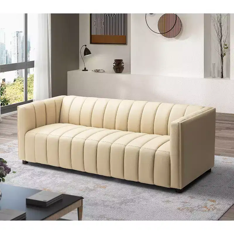 83 Genuine Leather Sofa with Channel