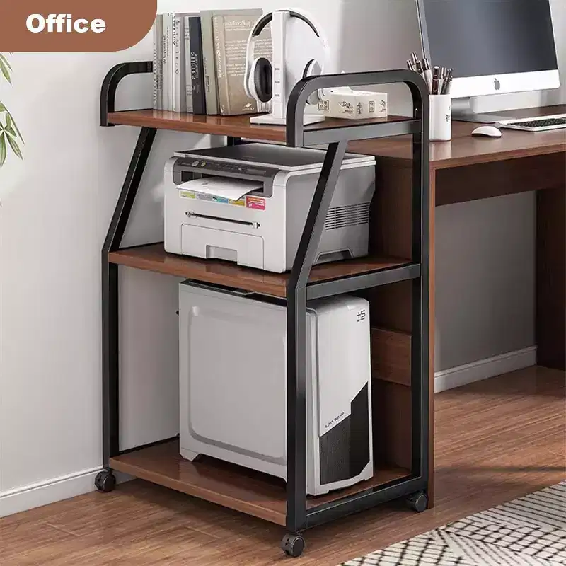 TROPOW Printer Stand,3 Tier Mobile Printer Table with Storage Shelf, Multifunctional Rolling Printer Cart with Wheels for Home Office Organization