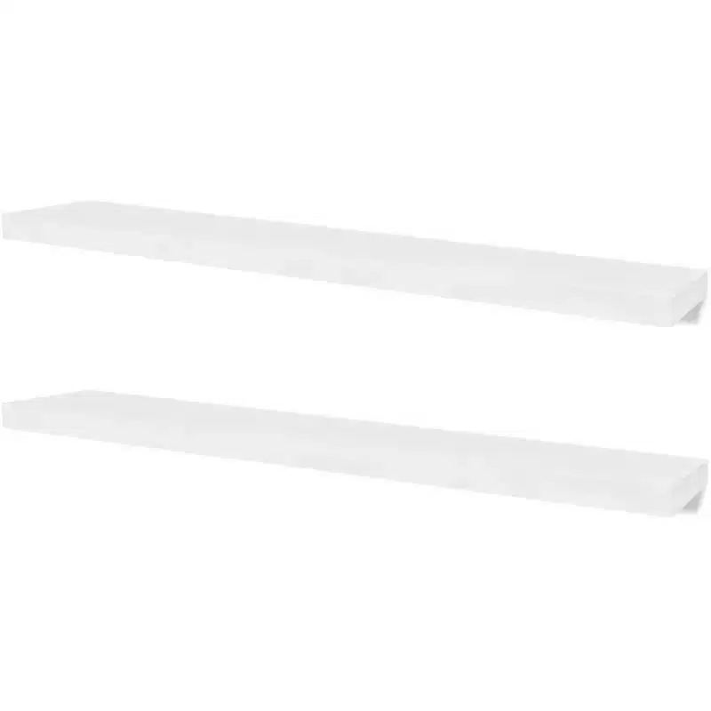 Wall Rack Set of 4 White MDF 47.2 in long Wall Mounted