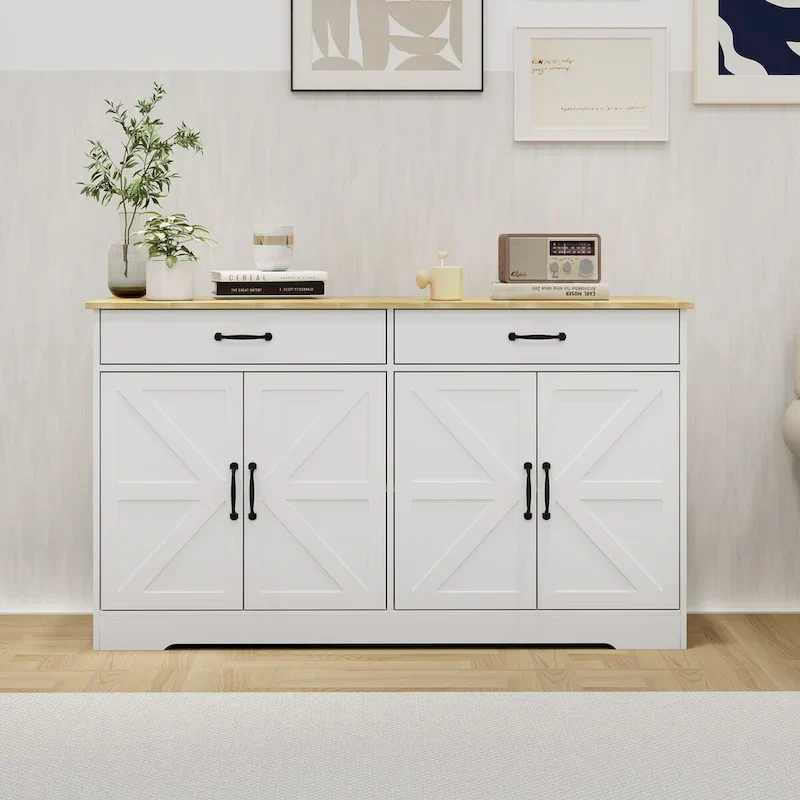 55.91 Large Farmhouse Buffet Cabinet