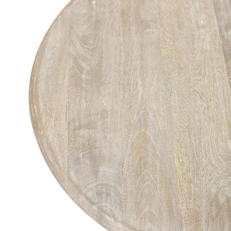 Kafe Natural Mango Wood Round Side Table by East at Main