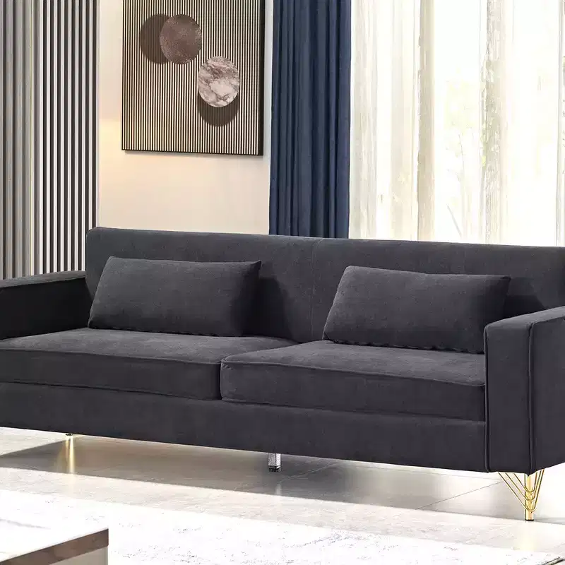 Whisen 85.8 Velvet Sofa, Modern Elegant 4 Seater Couch Sofa with Luxurious Soft Comfort, Easy to Maintain