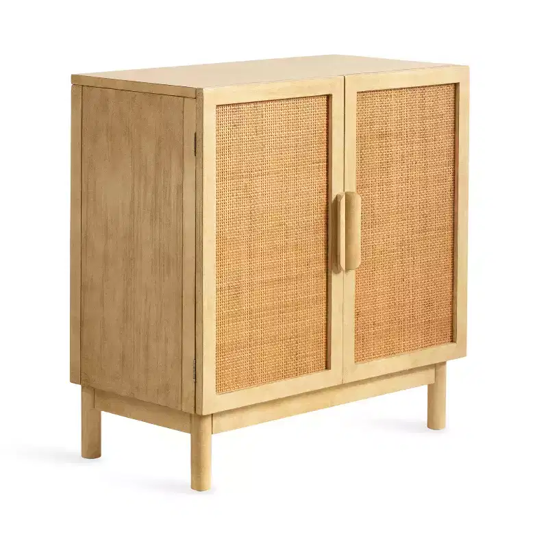 Kate and Laurel Ori Rattan Accent Floor Cabinet, Natural, 30x15x31