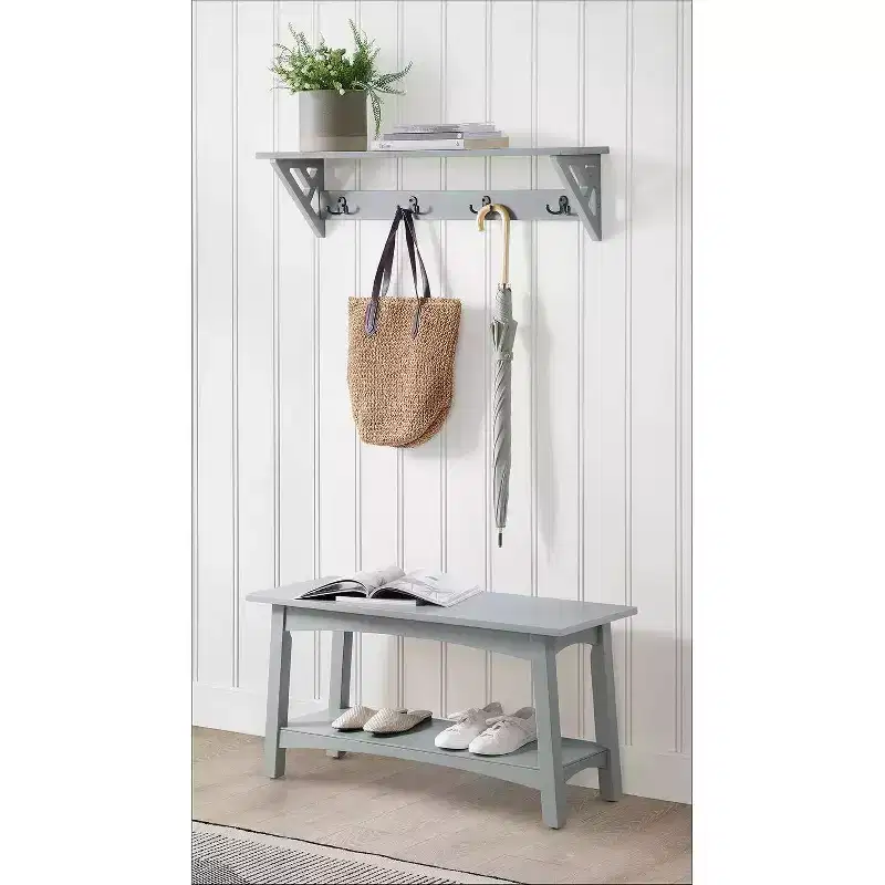 36" Middlebury Coat Hook with Bench Hall Tree Set - Alaterre Furniture
