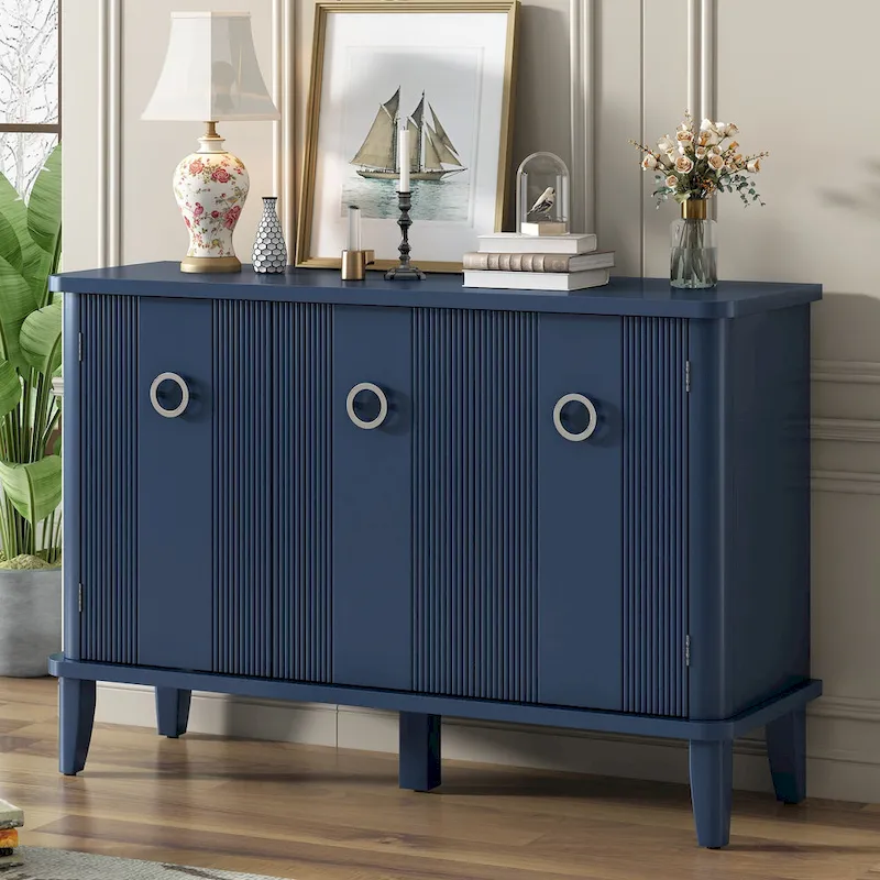 Simple and Atmospheric Solid Wood Veneer Fraxinus Mandschuric Cabinet
