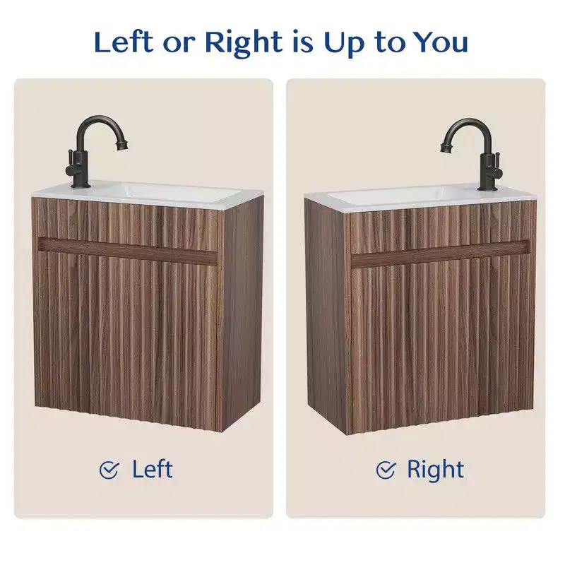 Karl Home 18in Basin Cabinet Walnut Wall Mounted Without Basin