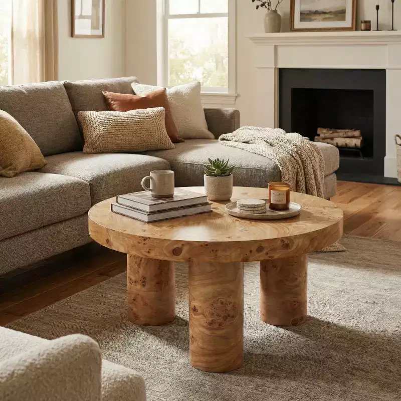 Christopher Knight Home Selene Modern Round Coffee Table with Sculptural 3-Leg Base