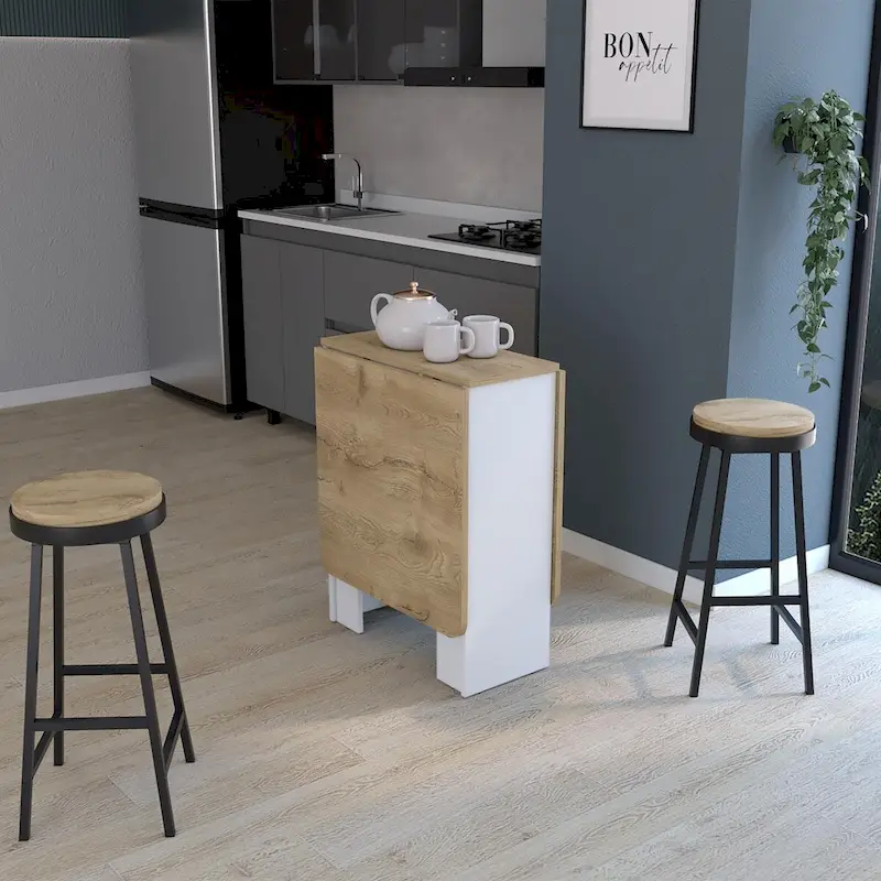 Gateleg Folding Table Space-Saving with Compact Design