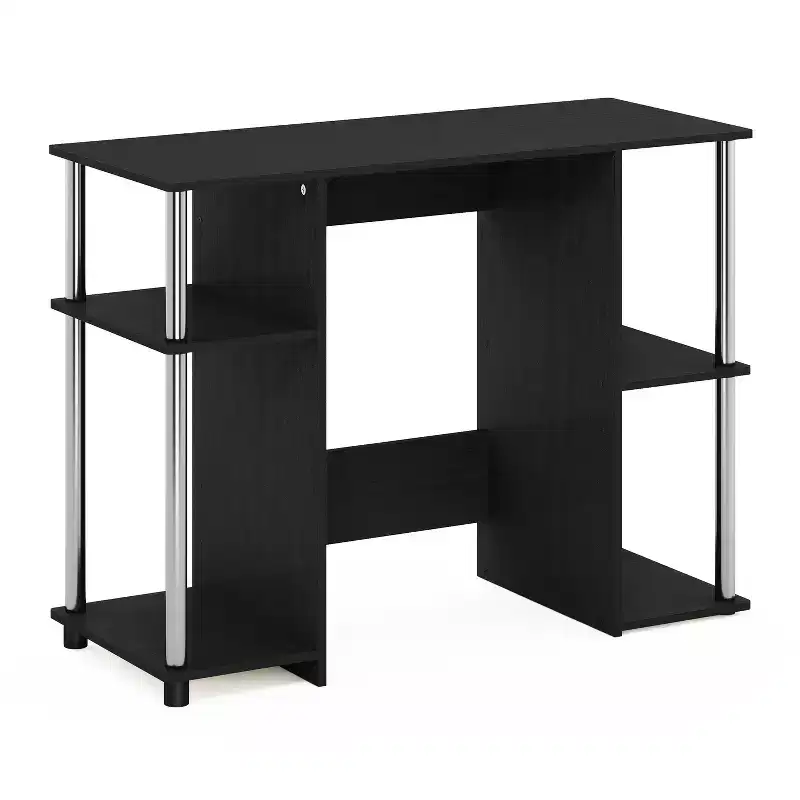 30 in.H Brown Color Paulownia Wood Computer Desks with Hutch Storage
