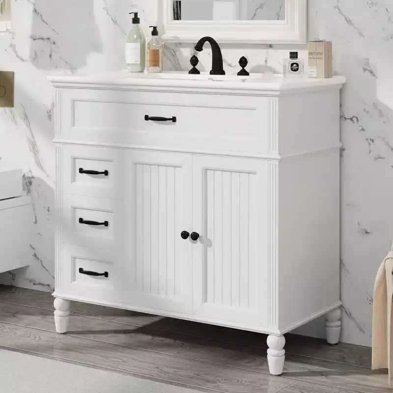36 Bathroom Vanity Sink Combo, Bathroom storage Cabinet with Drawers, Single Sink Bathroom Vanity