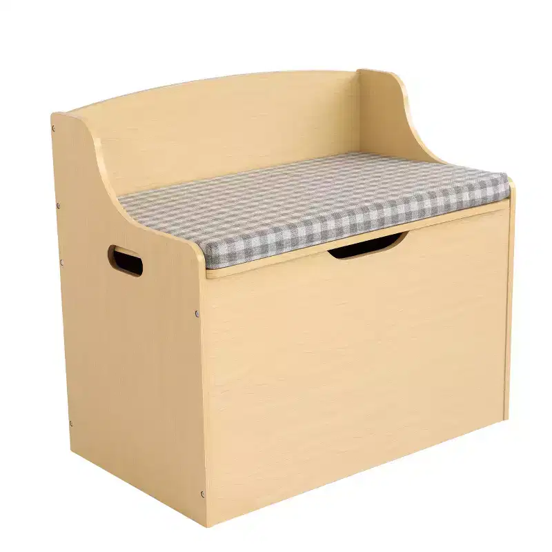 Humble Crew Kids' Jaime Hinged Toy Chest Wood: MDF Frame, Steel Hardware, Bin Shelves, 1 Drawer, 1 Shelf