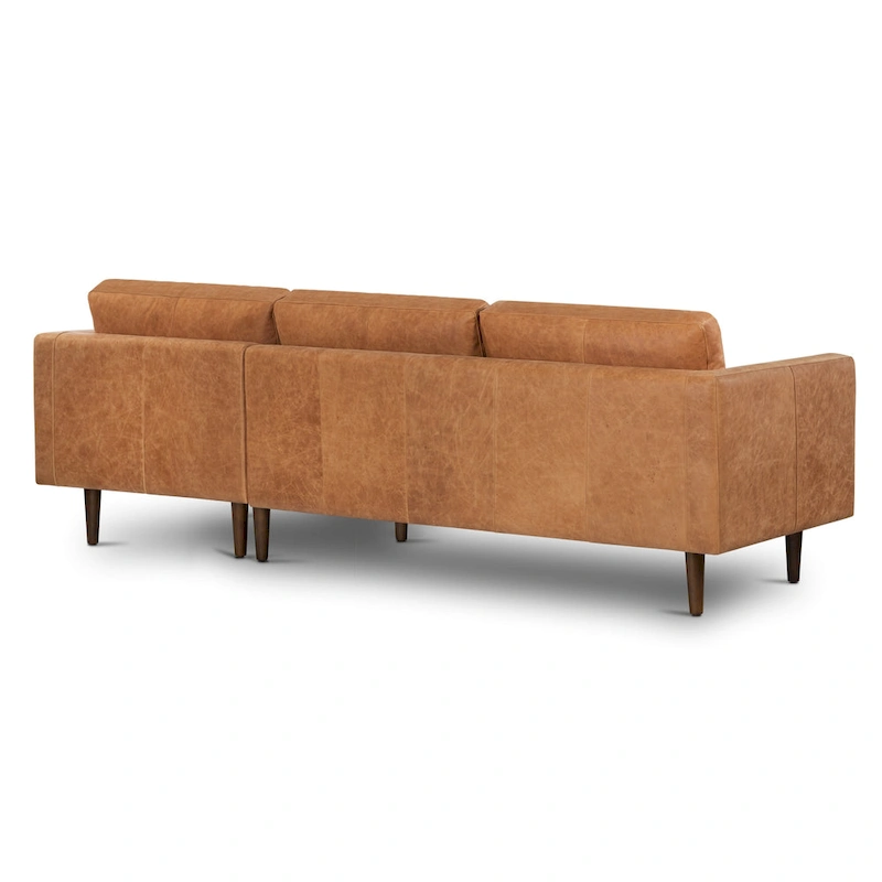 Poly & Bark Napa 104.5 Right-facing Sectional Sofa - Full Grain Genuine Italian Leather