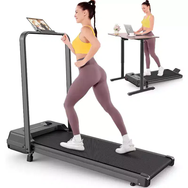 KRISRATE 3.5HP Walking Pad Treadmill with Handle Bar & Shock Absorption, Foldable Treadmills for Home, Under Desk Compact Walking Pad