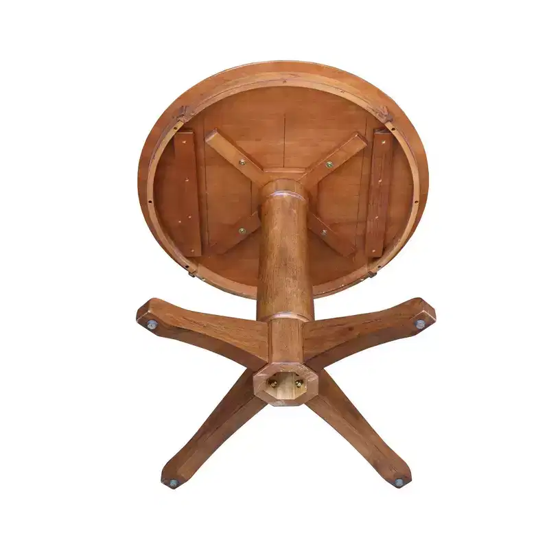 29.9" Dining Tables  Round Top Pedestal Distressed Oak