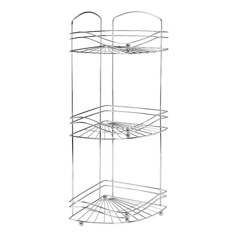 3 Tier Corner Rack Ocean Chrome - Bath Bliss