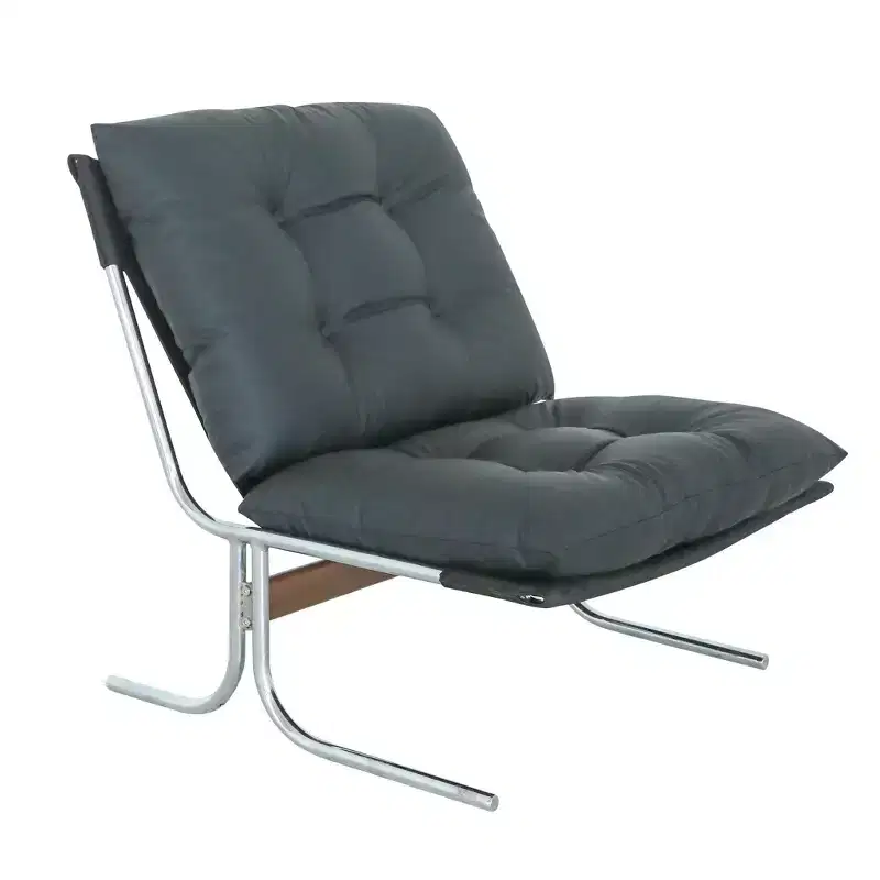 TUYOHW Leather Armchair,Modern High Back Wing Accent Chair with Soft Padded Seat,X-Shaped Metal Legs,Sofa Chair for Office,Bedroom,Living Room